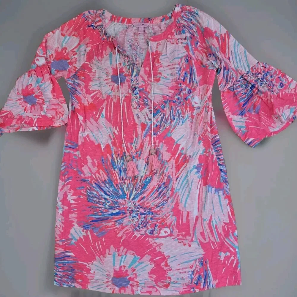 Lilly Pulitzer Del Lago Tunic Dress Size Small Never Been‎ Betta Pink Tassels